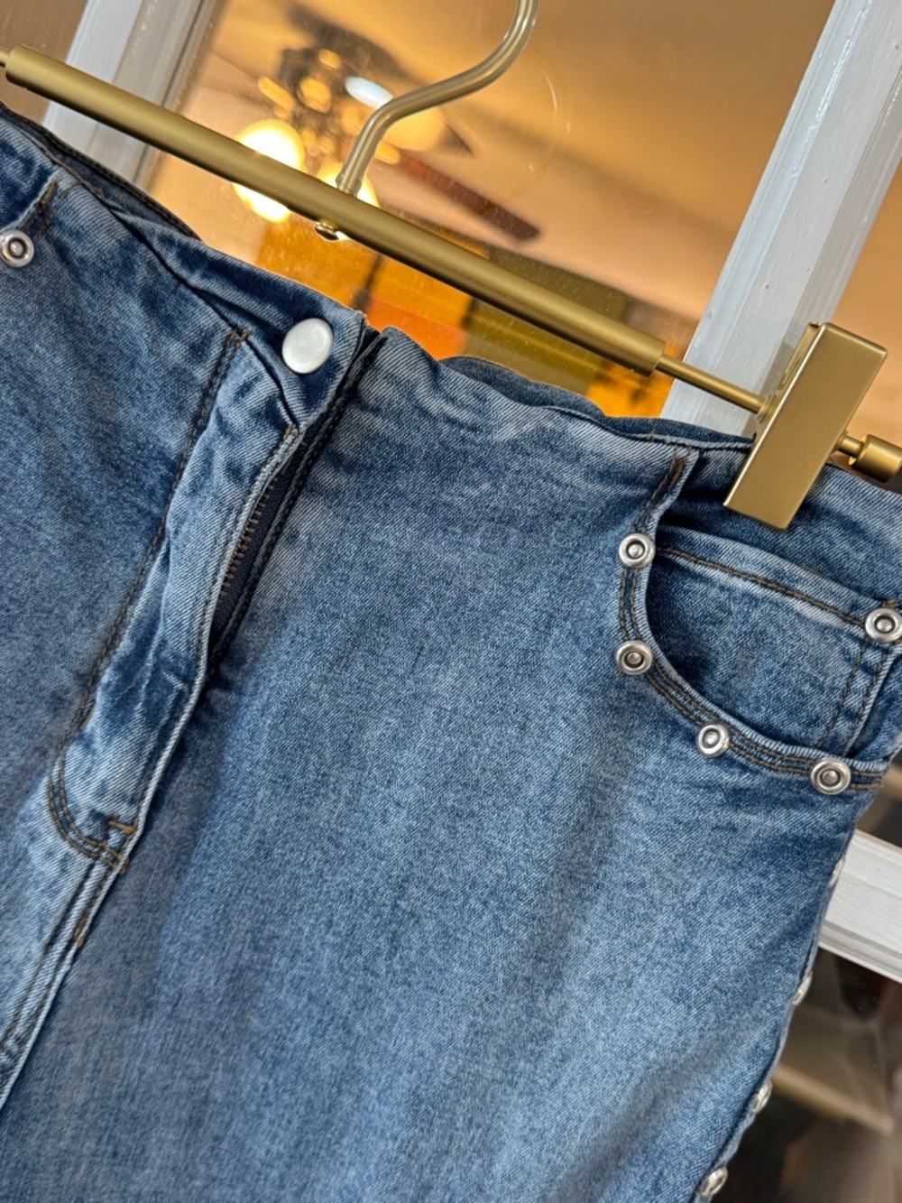 I.AM.GIA Light Blue Stud-Trim Flare Jeans - Picture 7 of 9